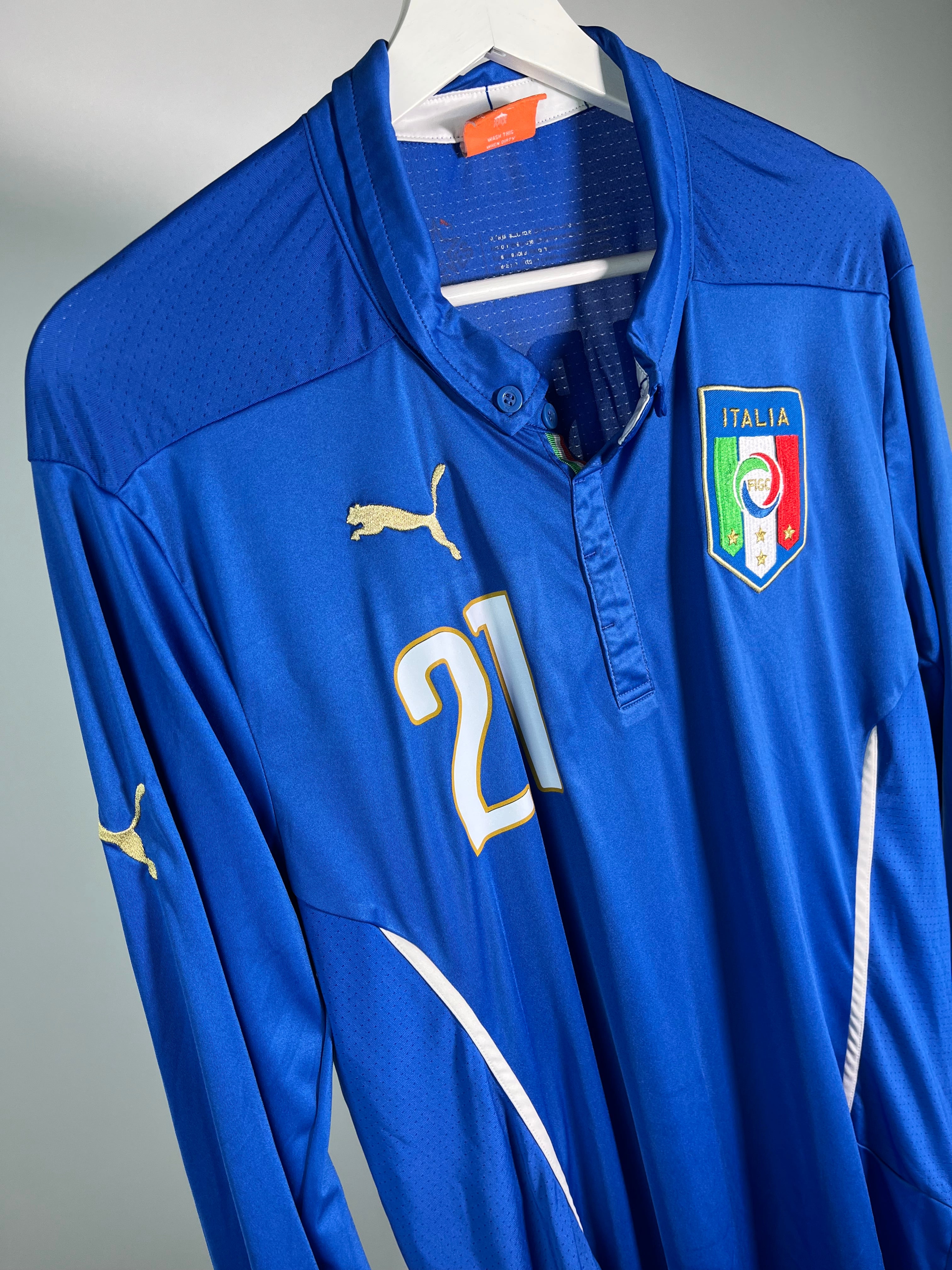 Jersey Italia Local 2014 2016 Manga Larga Andrea Pirlo (L)