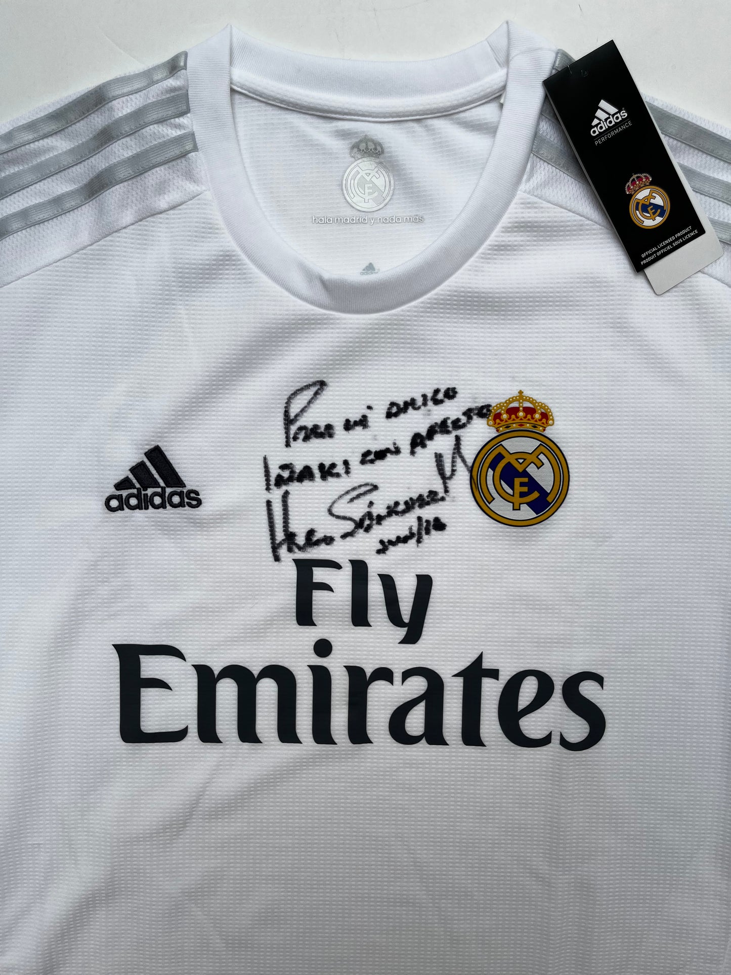 Jersey Real Madrid Local 2015 2016 Autografiada Hugo Sánchez (XL)