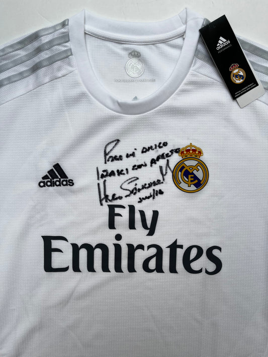 Jersey Real Madrid Local 2015 2016 Autografiada Hugo Sánchez (XL)