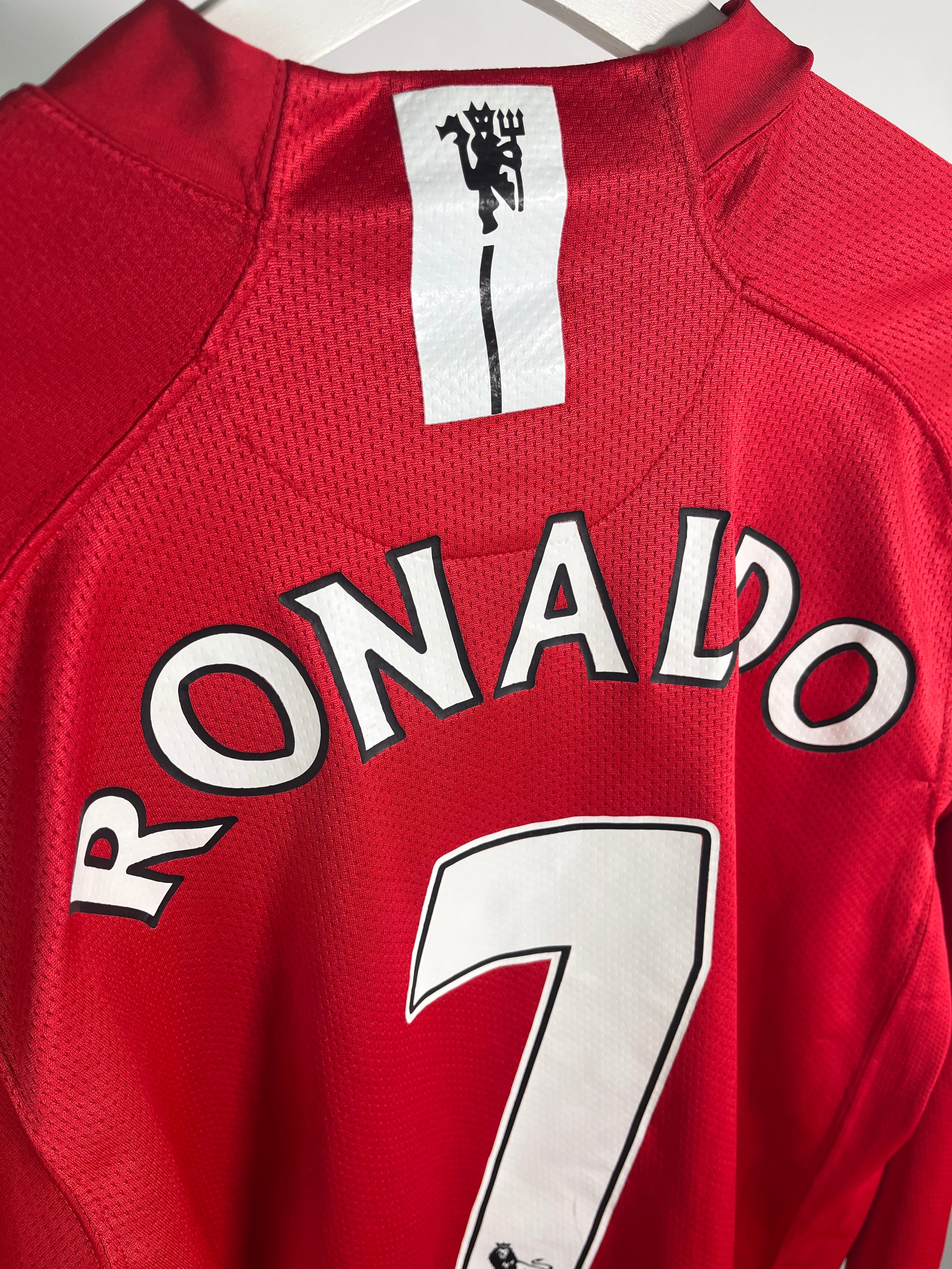 Jersey Manchester United Local 2008 2009 Manga Larga Cristiano Ronaldo (M)