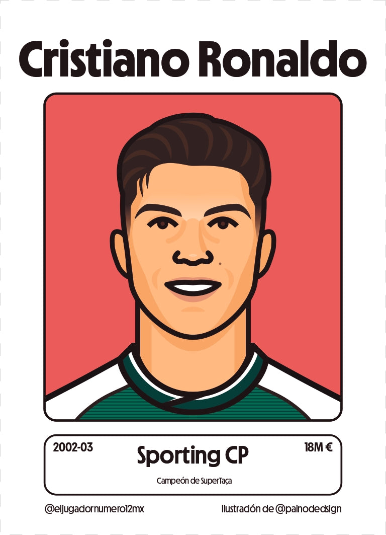 Art Print Sporting de Lisboa 2002 2003 Cristiano Ronaldo