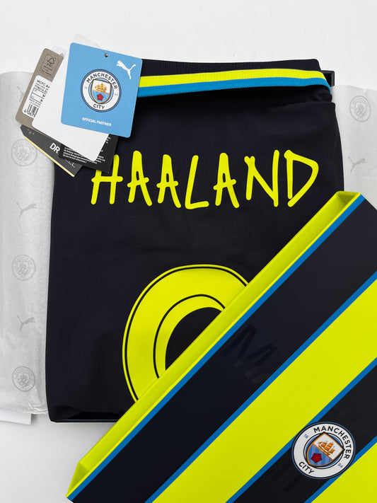 Jersey Manchester City Visita 2024 2025 Versión Jugador *Con Caja* Erling Haaland (M)