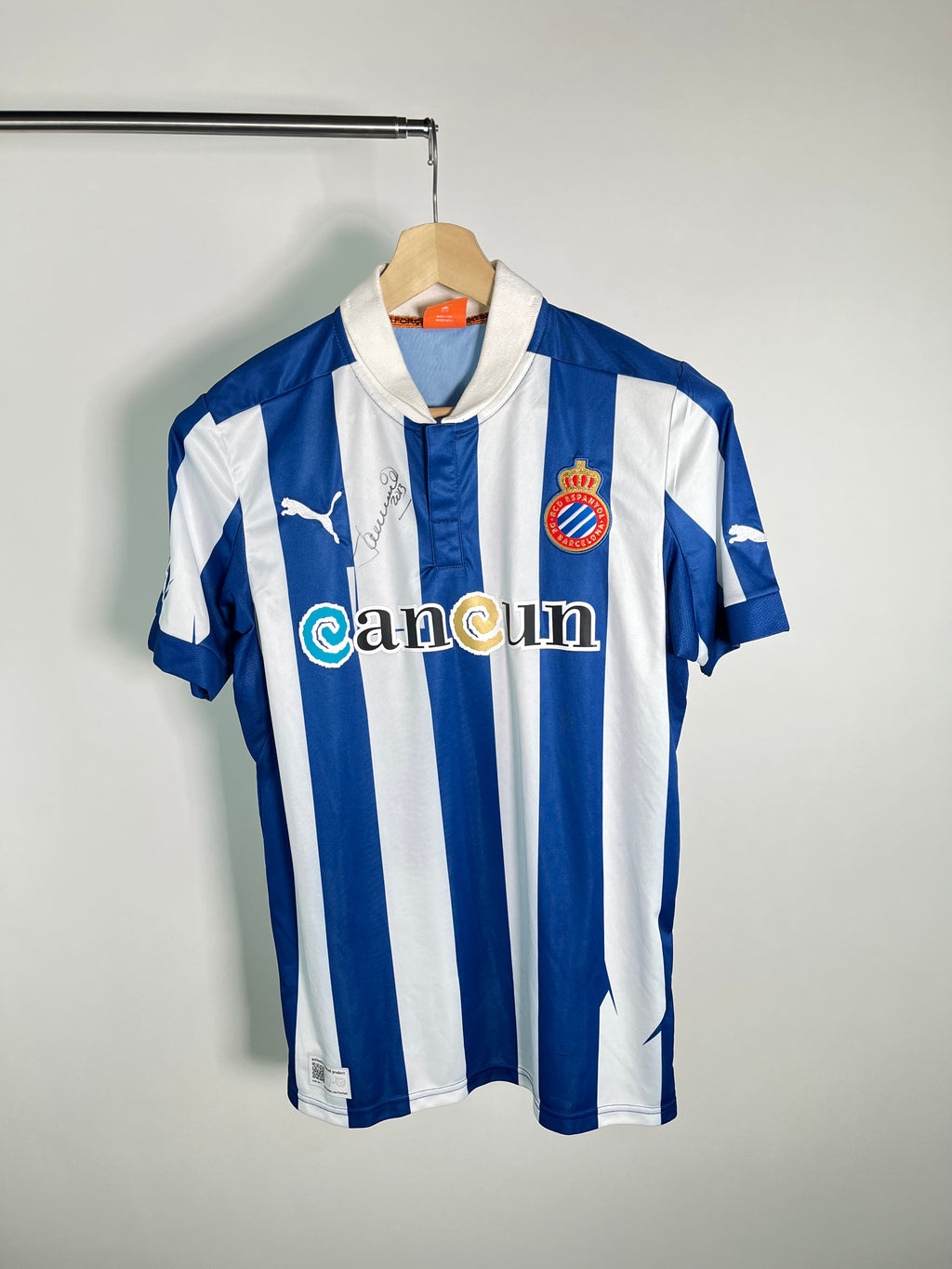 Jersey Espanyol de Barcelona Local 2012 2013 Autografiado Javier Aguirre (M)