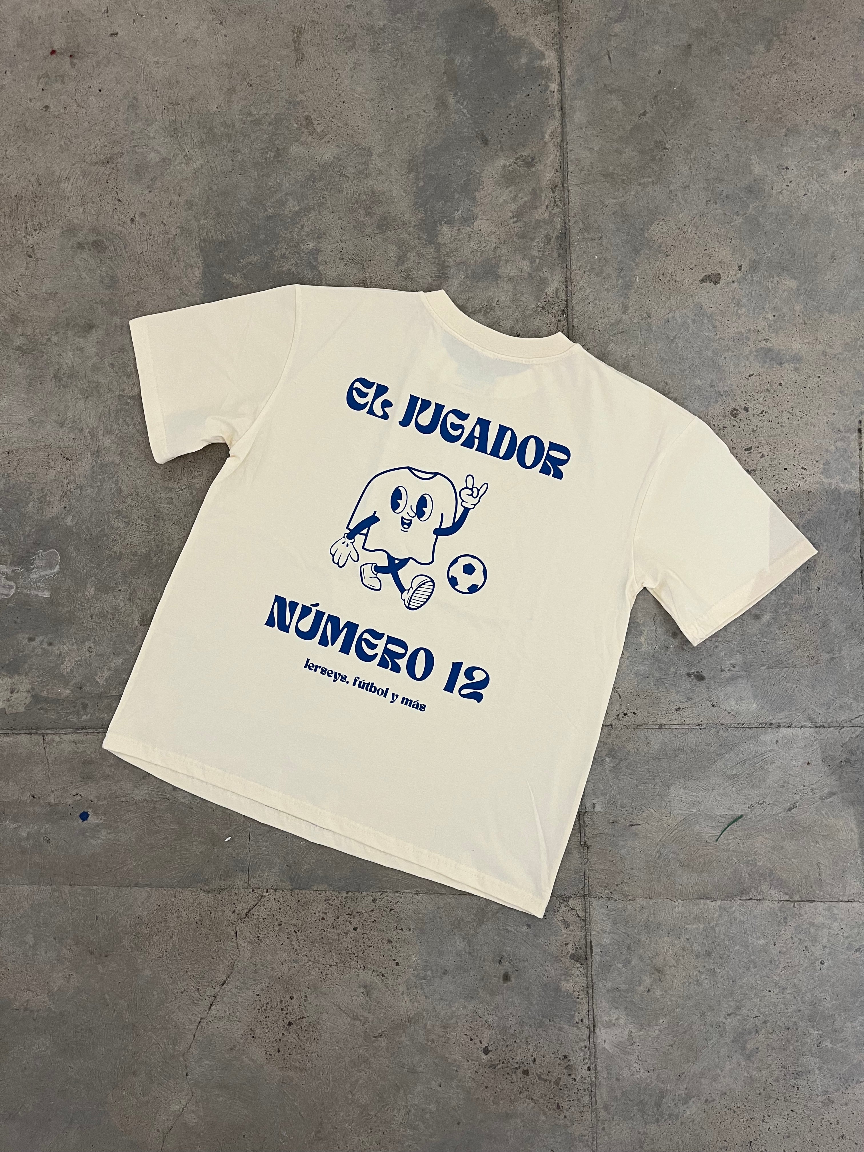 Playera El Jugador Número 12 Beige (Oversized Fit)