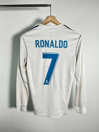 Jersey Real Madrid Local 2017 2018 Manga Larga Cristiano Ronaldo (S)
