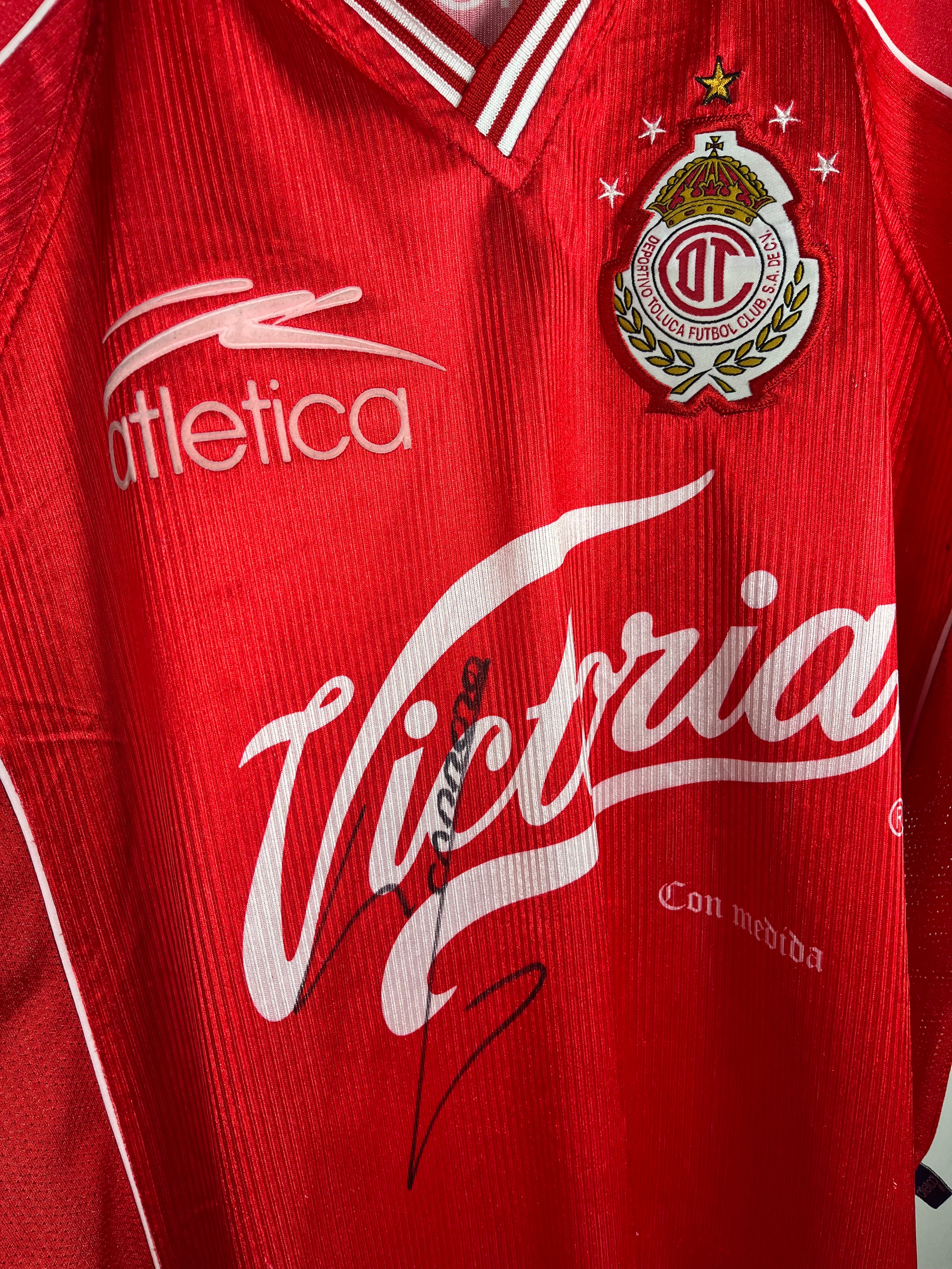 Jersey Toluca Local 1999 2000 Autografiado José Saturnino Cardozo (L)