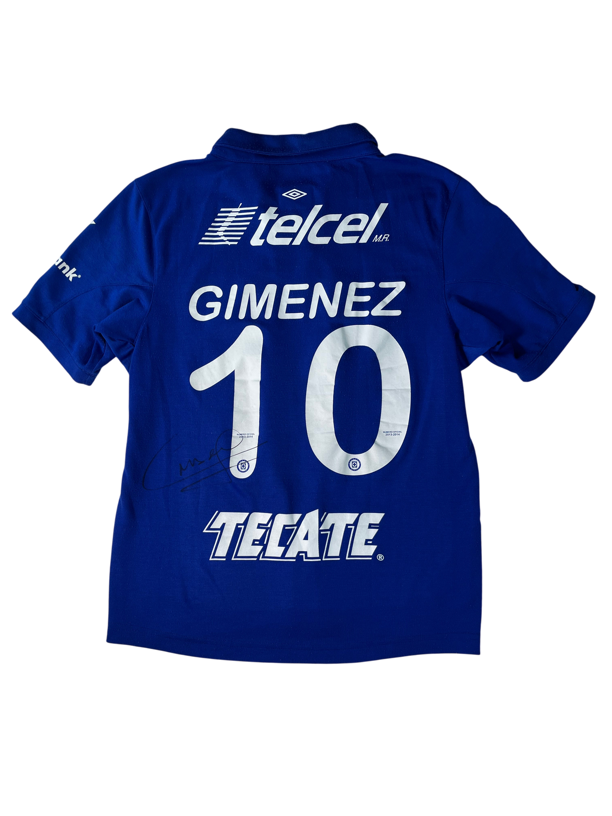 Jersey Cruz Azul Local 2013 2014 Autografiada Christian "Chaco" Giménez (L)