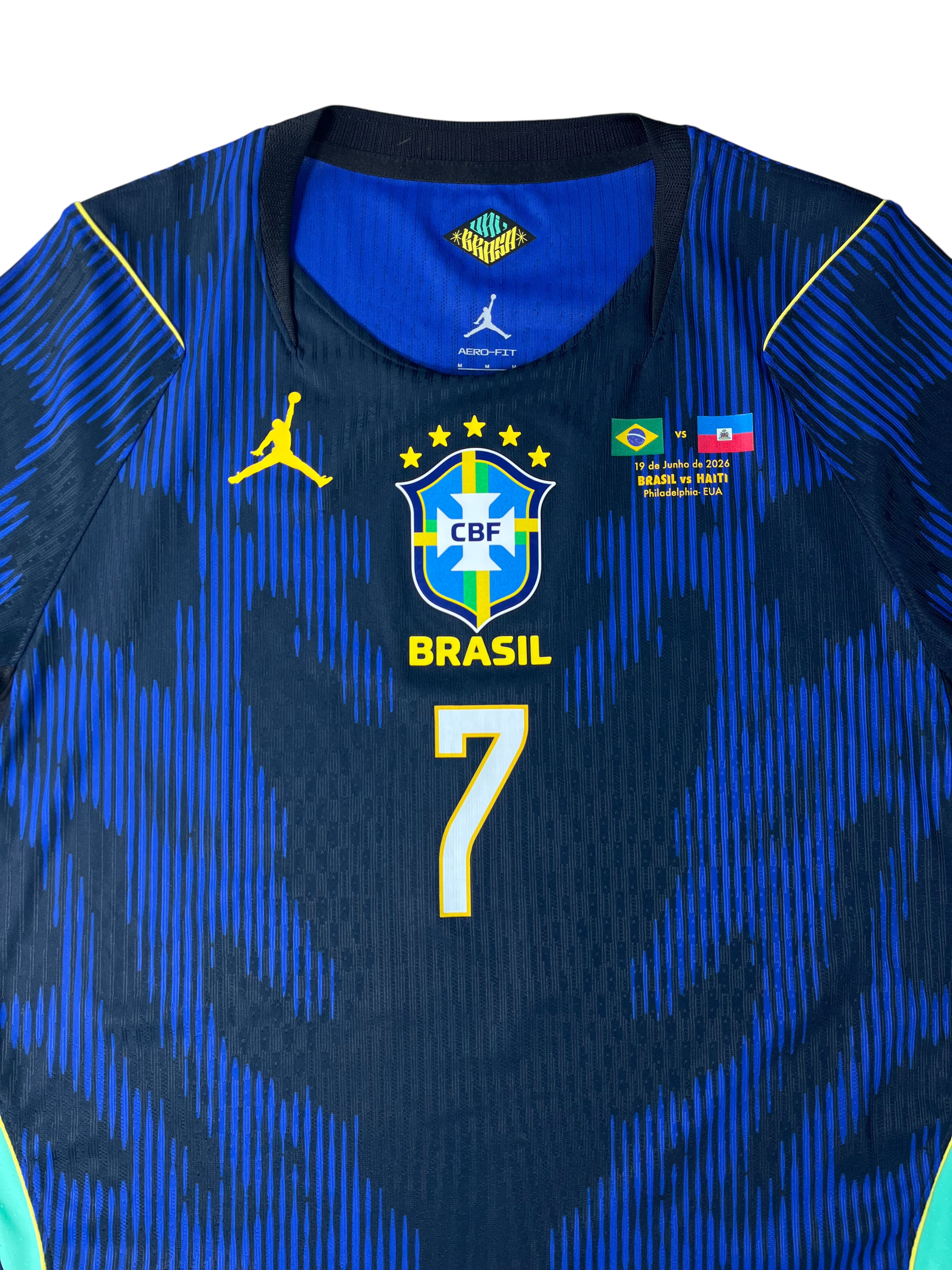 Jersey Brasil Visita 2026 2027 Versión Jugador *Match Detail vs Haití* Vinicius Júnior (M)