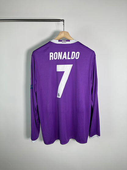 Jersey Real Madrid Visita 2016 2017 *Final Champions League* Manga Larga Cristiano Ronaldo (XL)