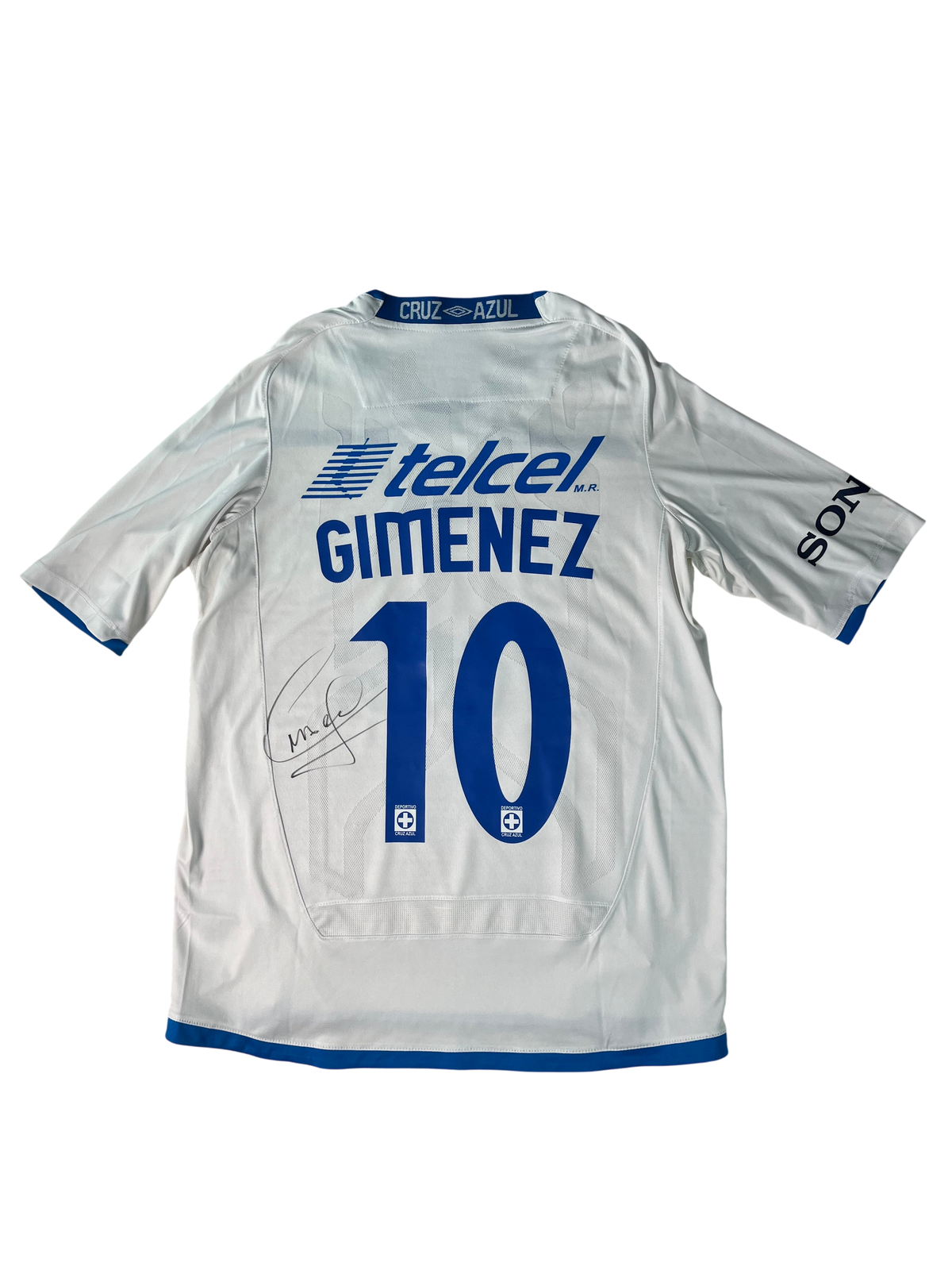 Jersey Cruz Azul Visita 2009 2010 Autografiada Christian "Chaco" Giménez (S)