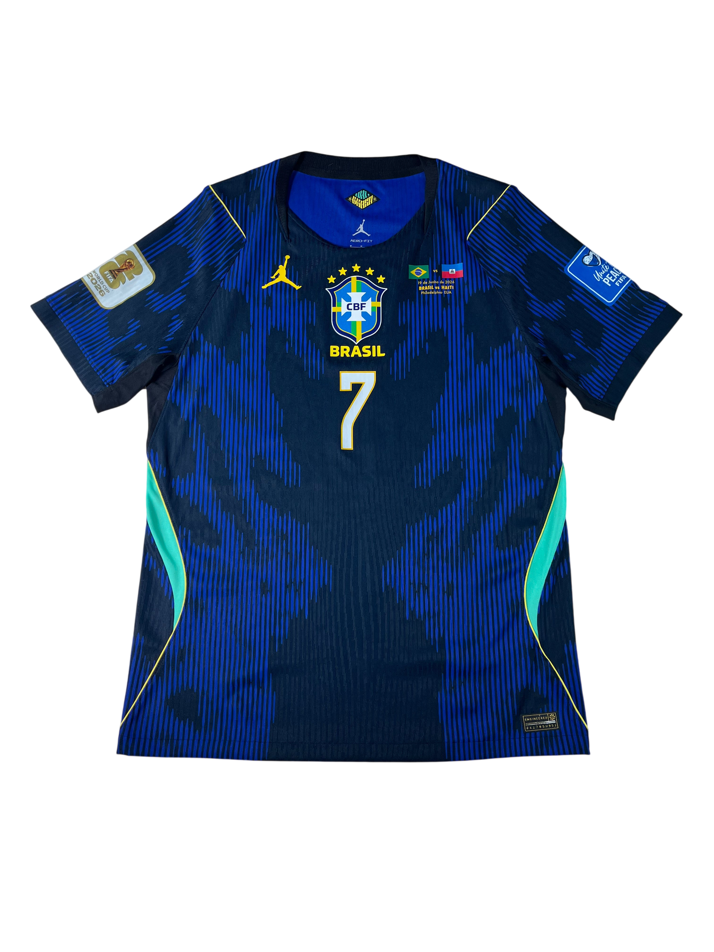 Jersey Brasil Visita 2026 2027 Versión Jugador *Match Detail vs Haití* Vinicius Júnior (M)