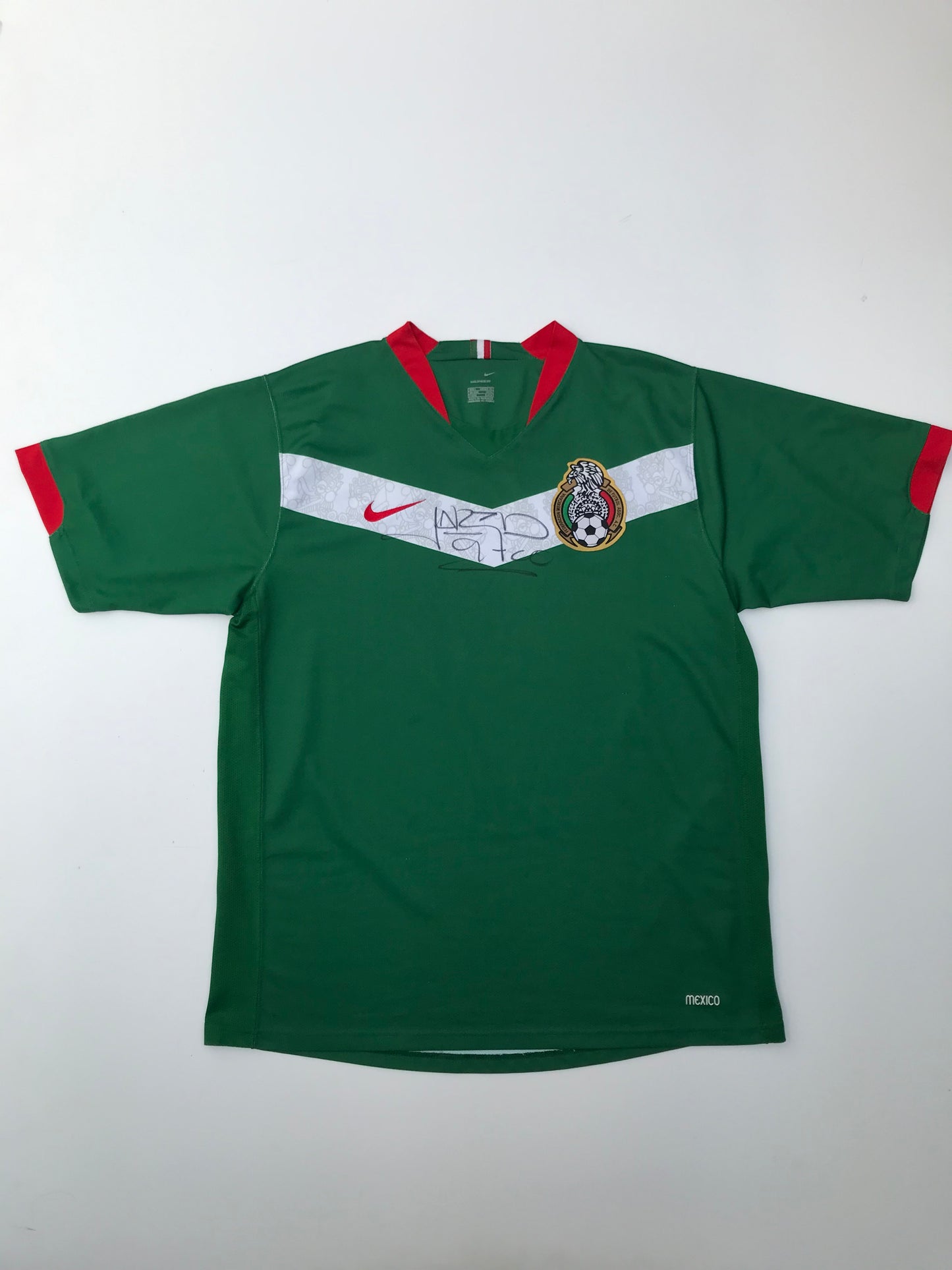 Mexico Home Jersey 2006 2007 Autographed by Jared Borgetti (L)