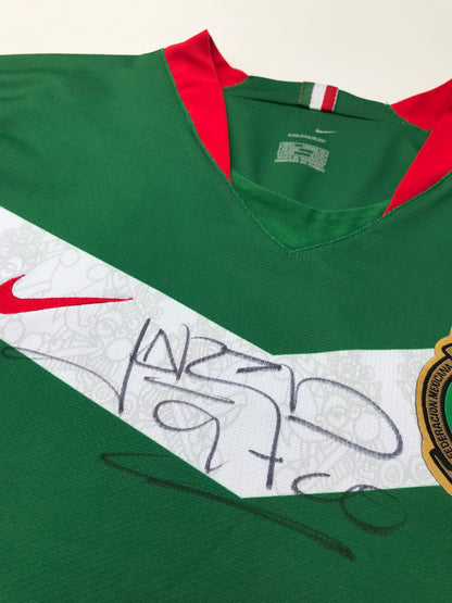 Mexico Home Jersey 2006 2007 Autographed by Jared Borgetti (L)