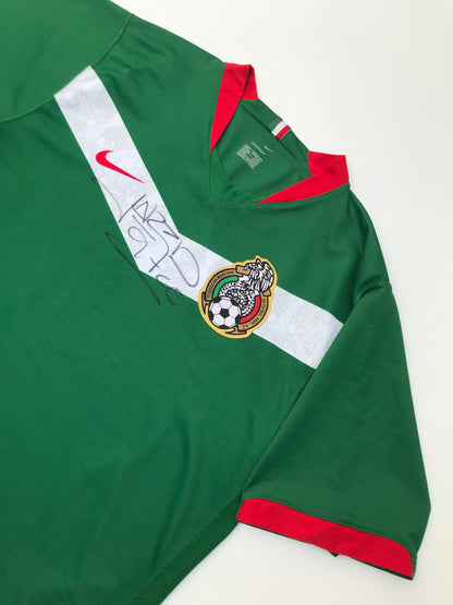 Mexico Home Jersey 2006 2007 Autographed by Jared Borgetti (L)