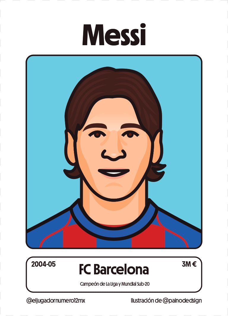 Art Print Barcelona 2004 2005 Lionel Messi
