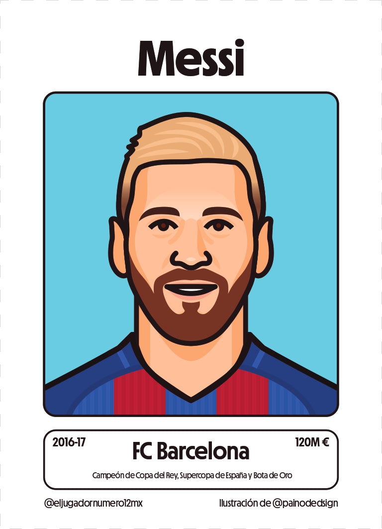 Art Print Barcelona 2016 2017 Lionel Messi